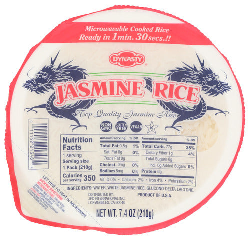 DYNASTY RICE JASMINE COOKED - 7.4 OZ