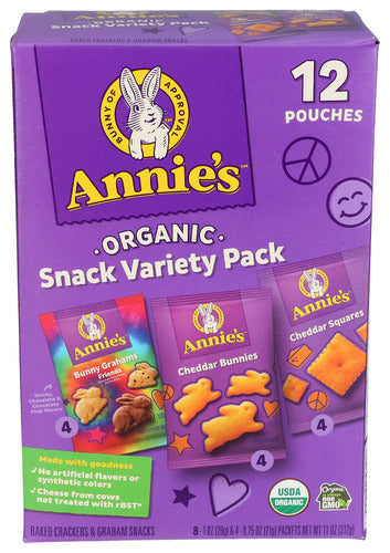 Annies Homegrown 
Cookie Crkr Vrty Pk 12Ct, 11 OZ.