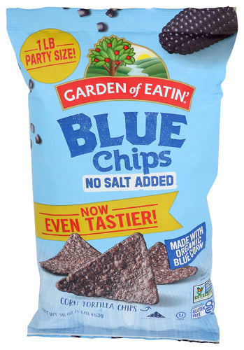 GARDEN OF EATIN CHIP BLUE NO SALT - 16 OZ