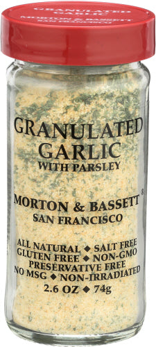 MORTON & BASSETT GARLIC GRANULATED - 2.6 OZ