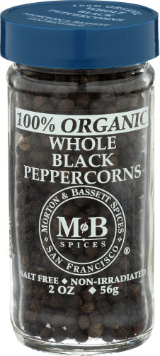 MORTON & BASSETT SPICE PEPR BLK WHOLE ORG - 2 OZ