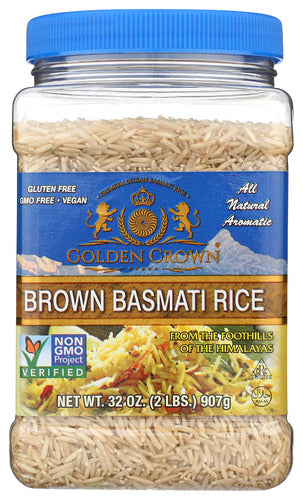 GOLDEN CROWN RICE BASMATI BROWN - 2 LB