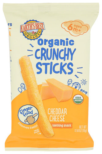 EARTHS BEST STICKS CHS CHEDDAR CRNCH - 0.56 OZ
