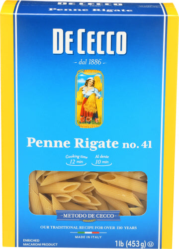 De Cecco
Pasta Penne Rigate, 16 OZ