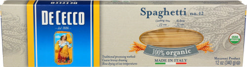 DE CECCO PASTA SPAGHETTI ORG - 12 OZ
