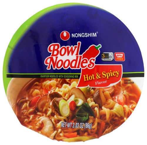 NONG SHIM SOUP BOWL NDLE HOT SPICY - 3.03 OZ