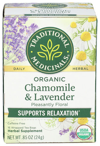 TRADITIONAL MEDICINALS TEA CHAMOMILE LVNDR ORG - 16 BG