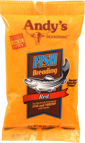 Andys 
Breading Fish Red, 10 OZ.