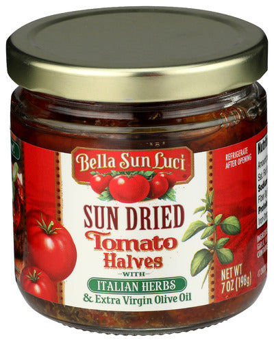 Bella Sun Luci 
Tomato Sndrd Ssnd Olv O, 7 OZ.