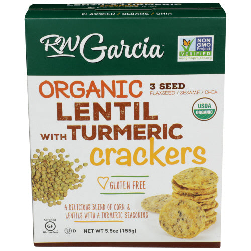 RW GARCIA CRACKERS LENTIL TRMRC ORG - 5.5 OZ