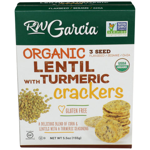 RW GARCIA CRACKERS LENTIL TRMRC ORG - 5.5 OZ