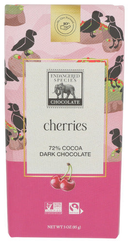 ENDANGERED SPECIES CHOC BAR DRK CHERRIES - 3 OZ