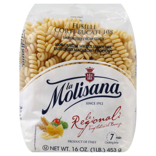 LA MOLISANA PASTA FUSILLI BUCATI CORTI - 16 OZ