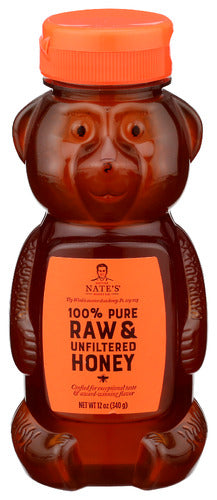 Nature Nates Honey 100% Raw Unfltrd, 12 OZ.