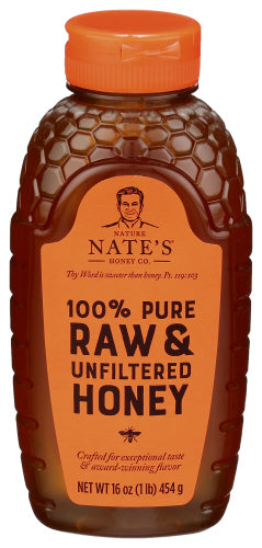 Nature Nates Honey 100% Raw Unfltrd, 16 OZ.
