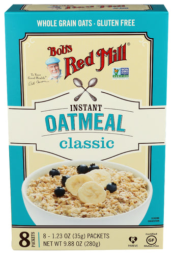 Bobs Red Mill 
Oatmeal Classic 8Pkt, 9.87 OZ.