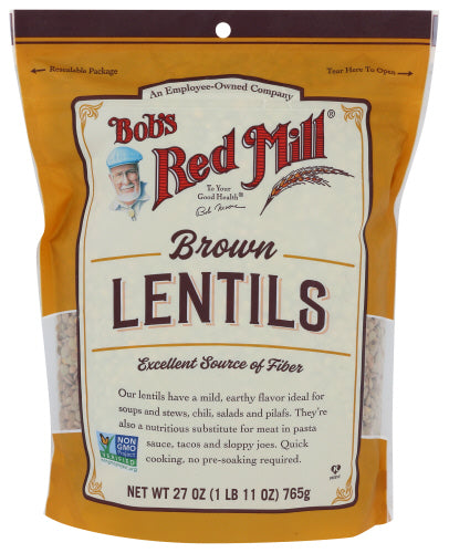 BOBS RED MILL LENTILS BROWN - 27 OZ