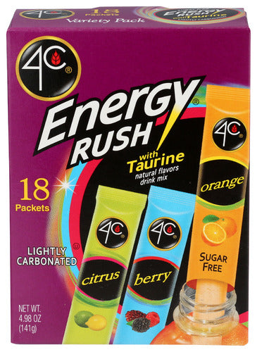 4C Foods
Bev Stixs Energy Rush 3V, 4.98 OZ.