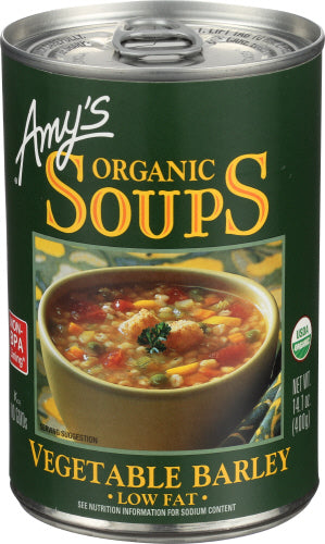 Amys 
Soup Vgtble Barley Org, 14.1 OZ.