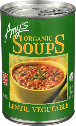 Amys 
Soup Lentil Vegetable Org, 14.5 OZ.