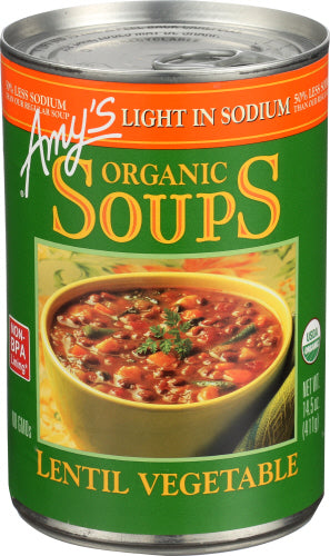 Amys 
Soup Veg Lentil Org, 14.5 OZ.