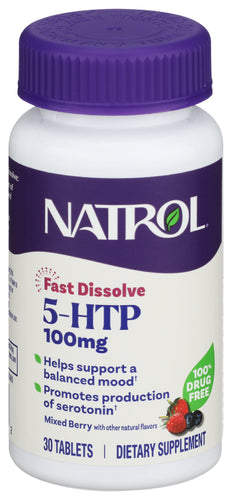 NATROL 5-HTP 100MG FST DSLV - 30 TB
