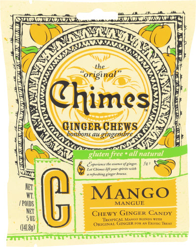 CHIMES GINGER CHEWS MANGO BAG - 5 OZ