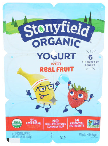 STONYFIELD WHOLE MILK STRWBRRY BANANA - 24 FO