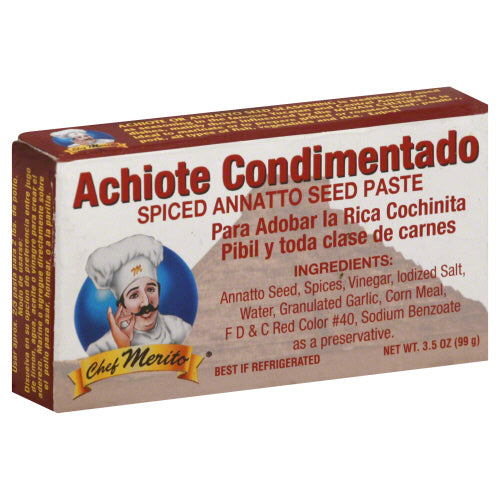Chef Merito
Ssnng Achiote Paste, 3.5 OZ.