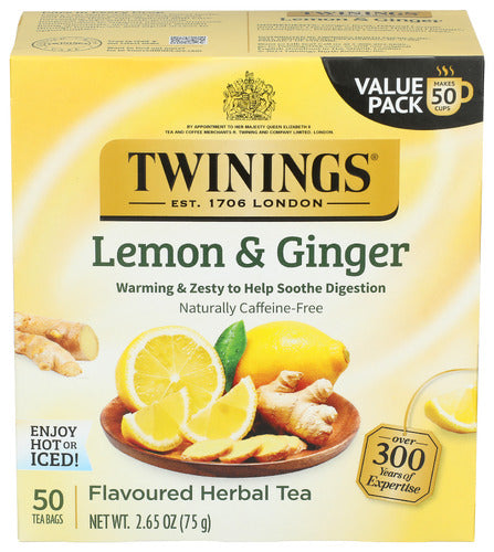 TWINING TEA TEA LEMON GINGER - 50 BG