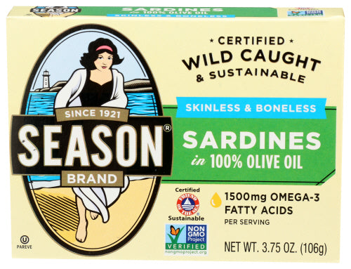 SEASONS SARDINE CLUN SKNL & BNLS OIL - 3.75 OZ