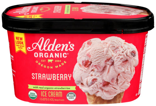 ALDENS ORGANIC ICE CREAM STRAWBERRY - 48 FO