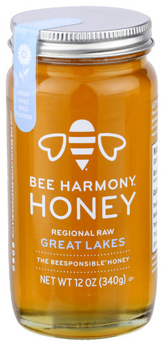Bee Harmony 
Honey Regional Grt Lakes, 12 OZ.