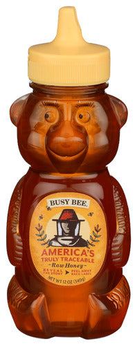 BUSY BEE HONEY RAW USA BEAR - 12 OZ