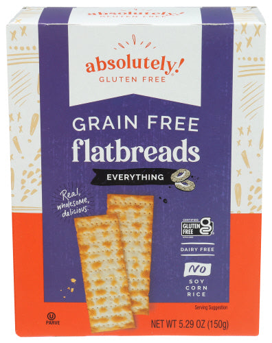 Absolutely Gluten Free 
Flatbread Everything, 5.29 OZ.