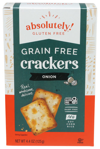 Absolutely Gluten Free 
Cracker Tstd Onion, 4.4 OZ
