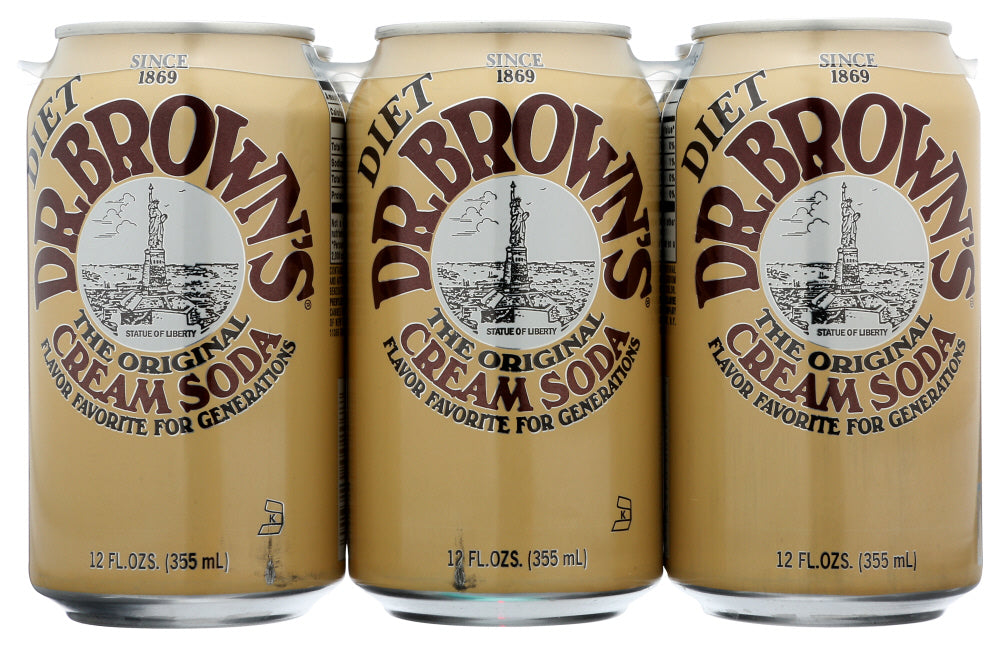DR BROWNS SODA DIET CREME 6PK - 72 OZ