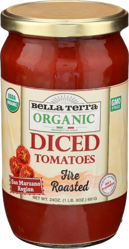 Bella Terra 
Tomato Fire Rstd Diced, 24 OZ.