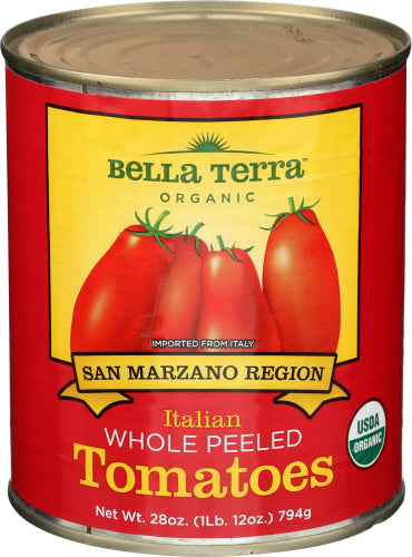 Bella Terra 
Tomato San Mrzno Whl Pld Org, 28 OZ.