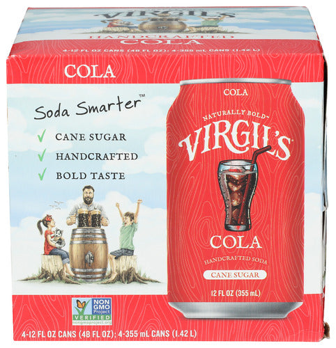 VIRGILS SODA COLA 4PK CANS - 48 FO