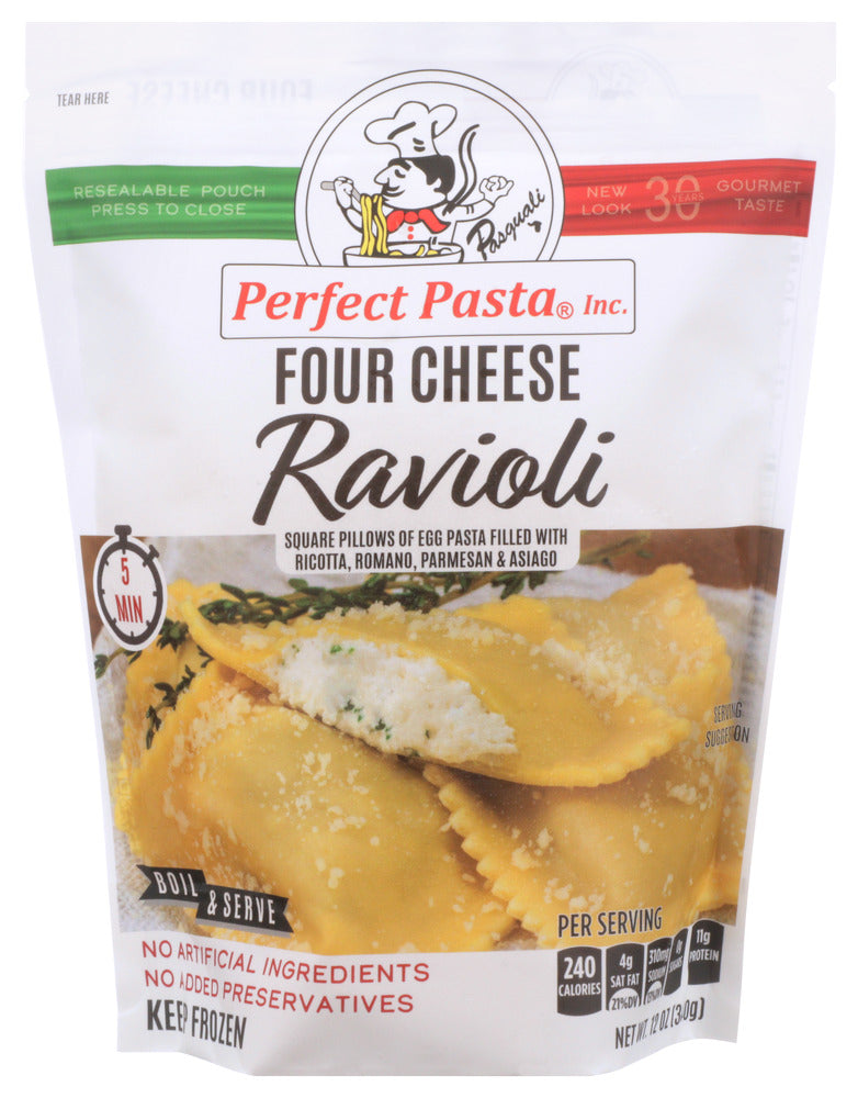 PERFECT PASTA RAVIOLI MEDM SQR 4CHSE - 12 OZ