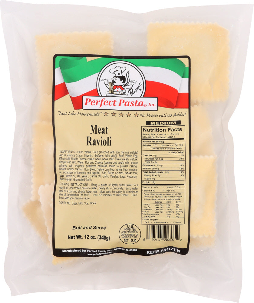 PERFECT PASTA RAVIOLI BEEF TRAD MEDIUM - 12 OZ