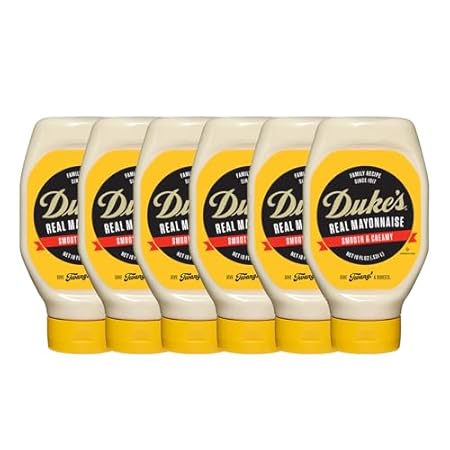 Duke’s Real Mayonnaise Squeeze Bottle – Original Smooth & Creamy Taste, 18 Ounce (Pack of 6)