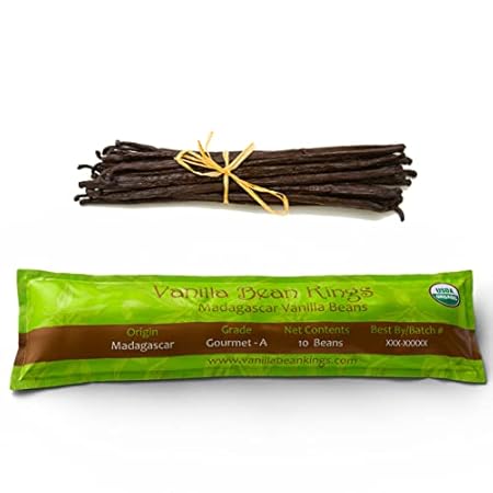 Vanilla Bean Kings 10 Organic Madagascar Whole Grade A Vanilla Pods for Vanilla Extract and Baking
