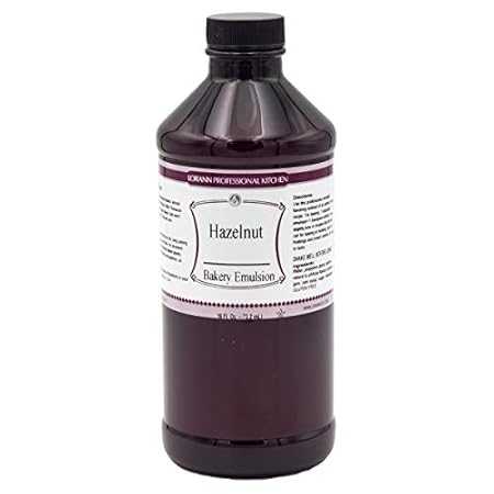 LorAnn Oils Hazelnut Bakery Emulsion: True Essence, Ideal for Boosting Fruit Tones in Cakes, Cookies & Desserts, Gluten-Free, Keto-Friendly, Extract Substitute Essential for Your Kitchen, 16 Oz
