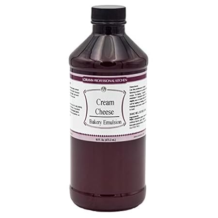LorAnn Oils Cream Cheese Bakery Emulsion: True Essence, Ideal for Boosting Fruit Tones in Cakes, Cookies & Desserts, Gluten-Free, Keto-Friendly, Extract Substitute Essential for Your Kitchen, 16 Oz