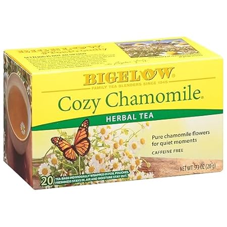 Bigelow Tea Cozy Chamomile Herbal Tea, Caffeine Free Tea with Chamomile Flowers, 20 Count Box (Pack of 6), 120 Total Tea Bags