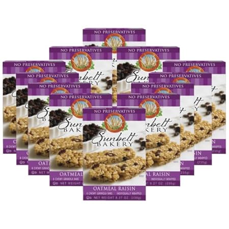 Sunbelt Bakery Oatmeal Raisin Chewy Granola Bars, 96-1.0 OZ Bars (12 Boxes)