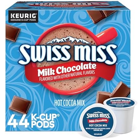 Swiss Miss Milk Chocolate Hot Cocoa, Single-Serve Keurig K-Cup Pods, Hot Chocolate, 44 Count