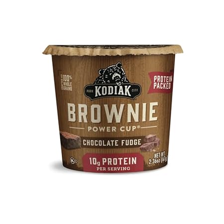 Kodiak Cakes Chocolate Fudge Brownie in a Cup, 2.36 Ounce (Pack of 12) (Packaging May Vary)